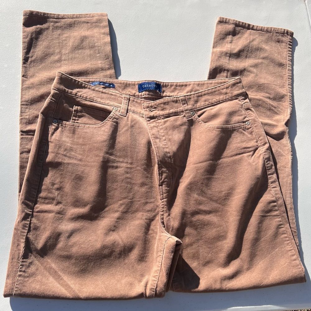 Talbots Brown Corduroy high waisted Straight Leg Pants 14